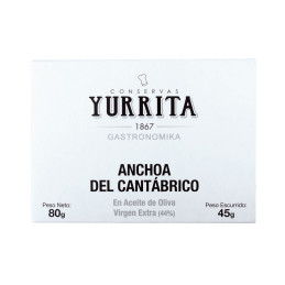 Traditional Skin-On Anchovy Fillets, 80g - by Yurrita - Basque Seafood